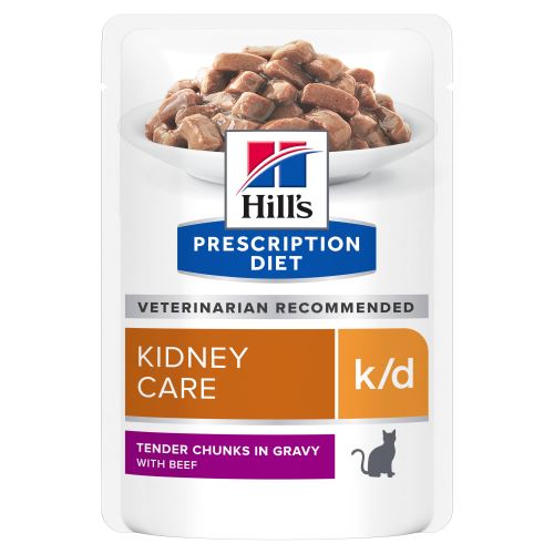 Hills Prescription Diet Feline K/D Kidney Care Beef kapsičky 12x85g